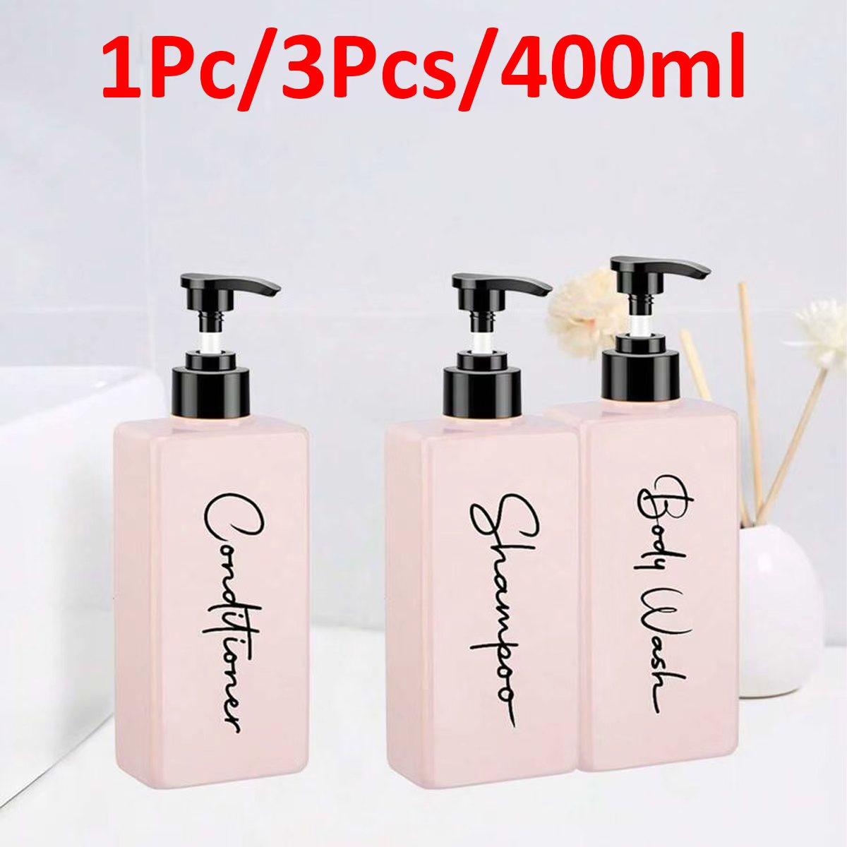 Gel Refill Pack - 3-Pack 400ml Soap Dispenser with Pump