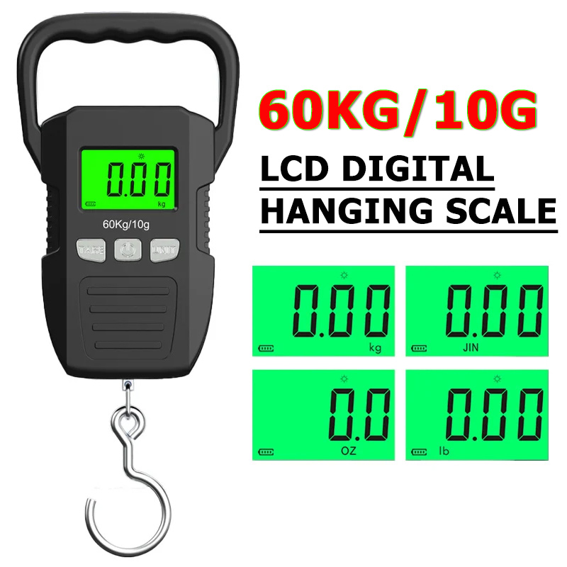 Tape Dispenser Weighted - 60kg/10g LCD Digital Hanging Scale Electronic