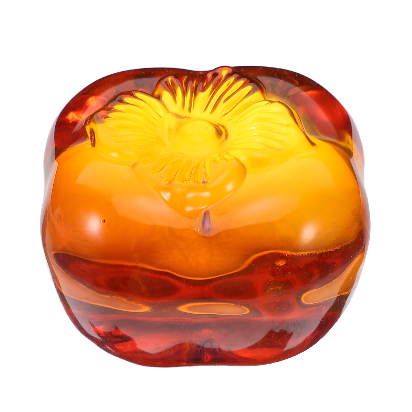 Book Weight Glass - Realistic Glass Persimmon Paperweight Heavy-Duty Crystal