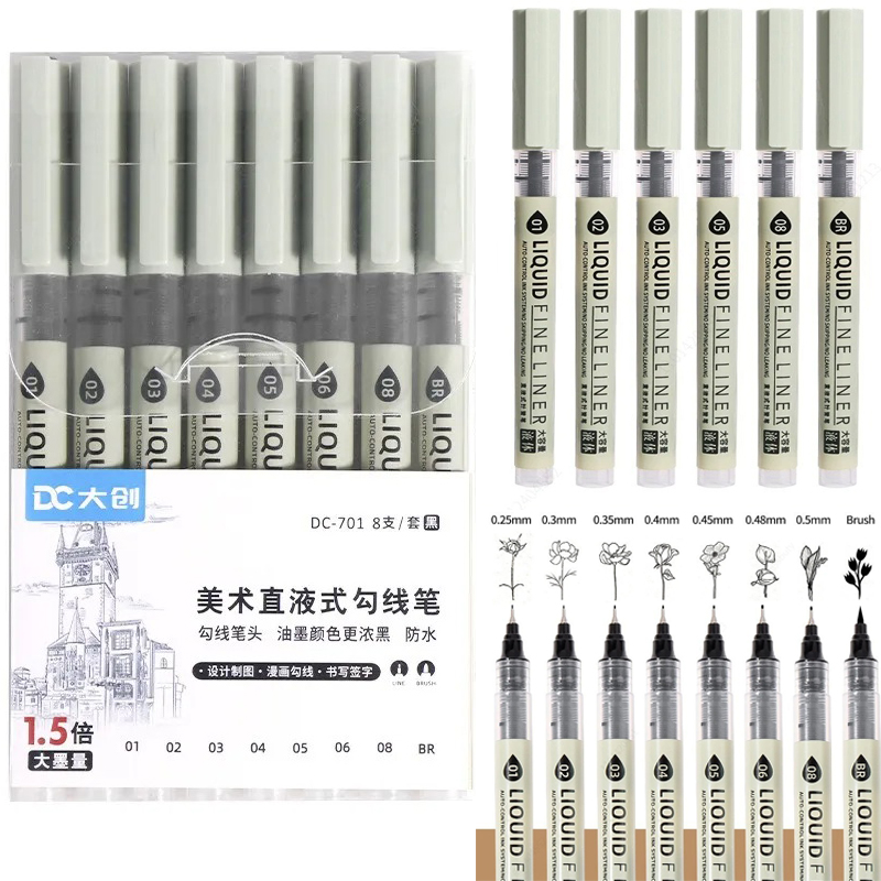 Correction Pen Fine - 5/8/12 Tibs Black Pen Fine Line