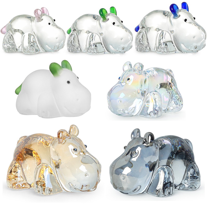 Paper Weight Crystal - 1PC Crystal Hippo Figurine Collectible Paperweight