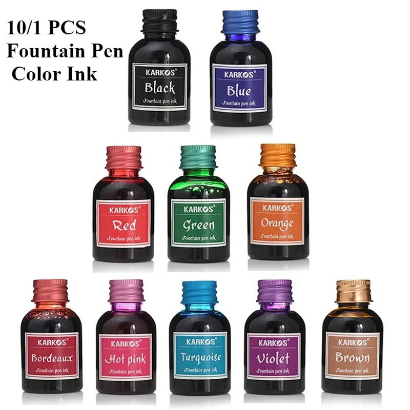Fountain Pen Bottled Ink - 10/1 PCS 30ml Various Colors Ink