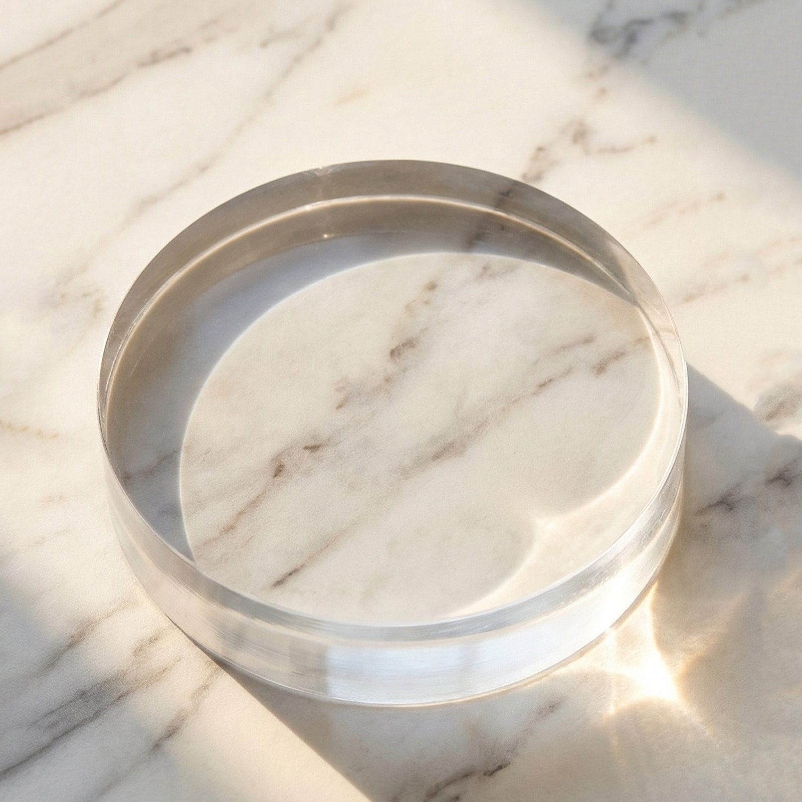 Book Weight Glass - 3.15 Inch Round Clear Crystal Paperweight