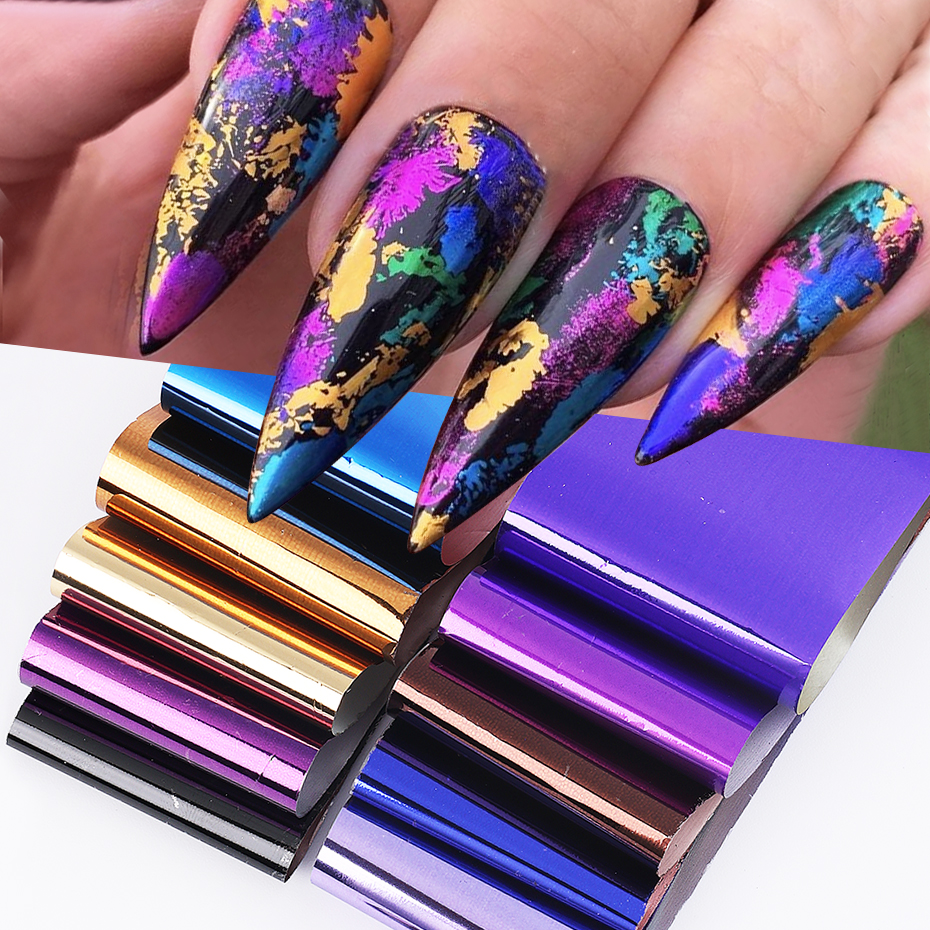 Gel Refill Pack - 10pcs Metallic Nail Transfer Foils Mirror