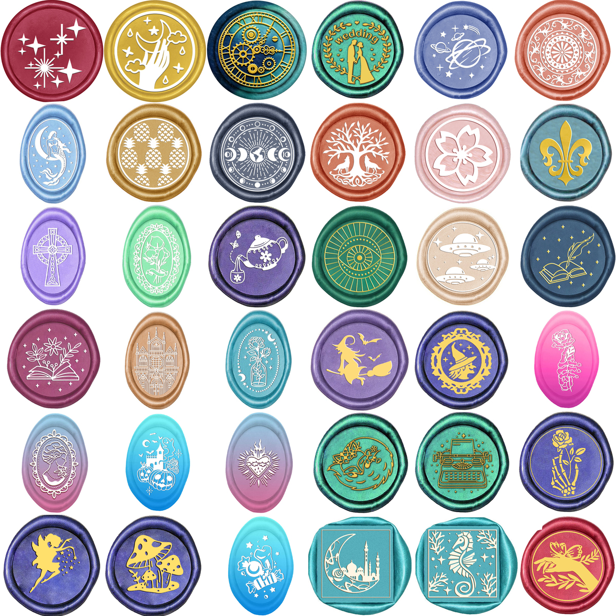 Wax Seal Stamp Set - 1pc Oval/Round/Square Mixed Wax Seal Stamps