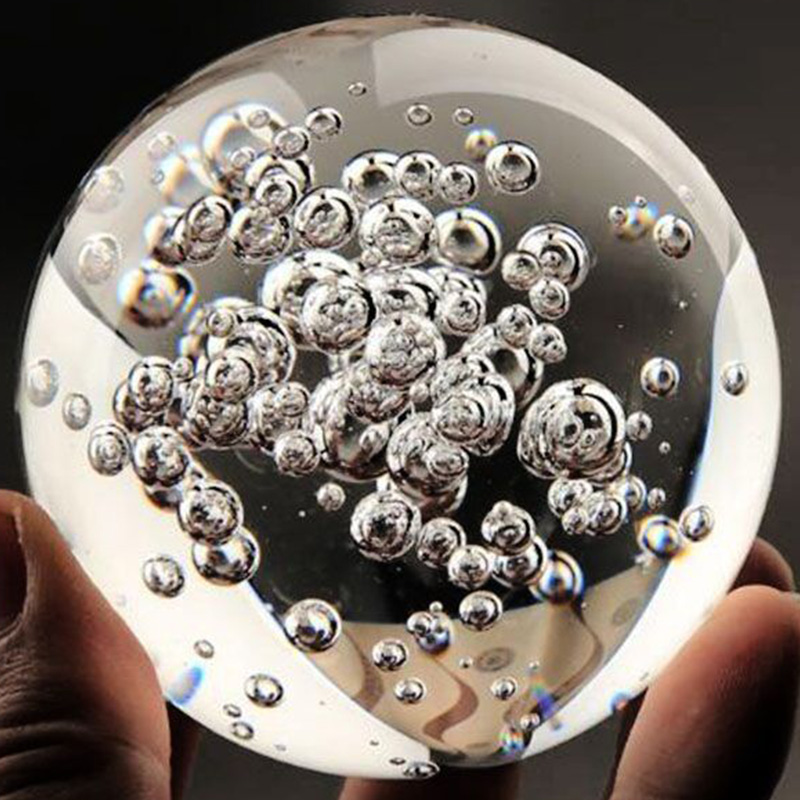Paper Weight Crystal - 40/60/80MM Clear Bubble Crystal Ball Home