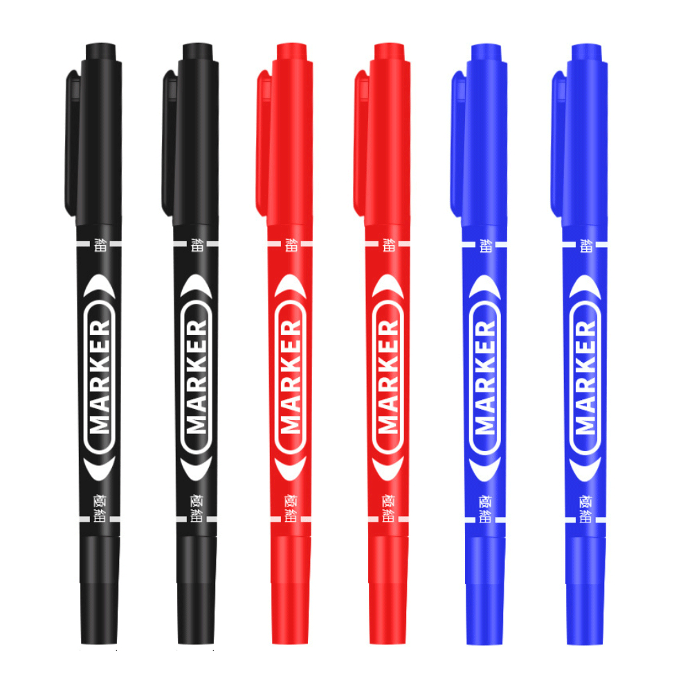 Correction Pen Fine - 6 Pcs/Set Wholesale Twin Tip Permanent
