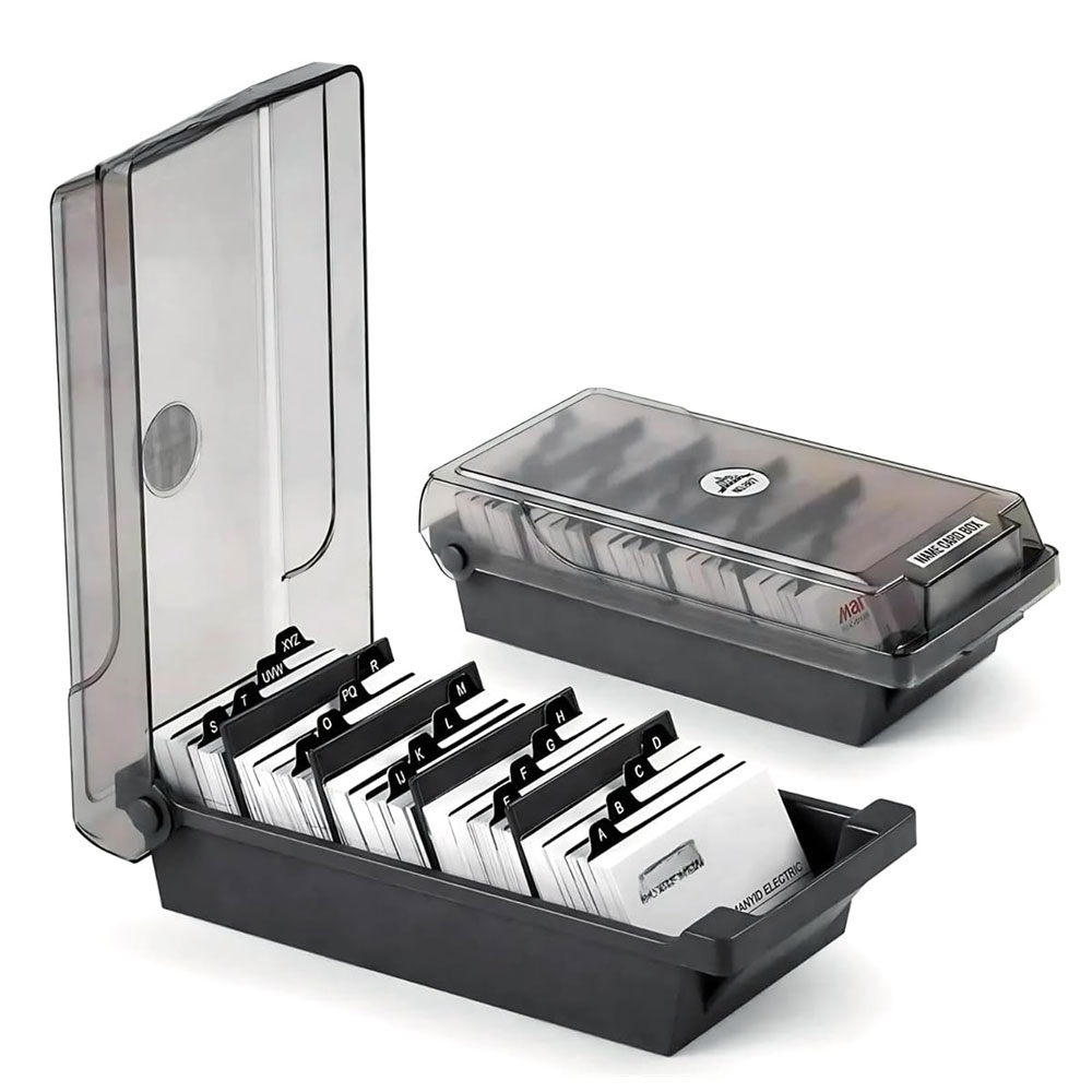 Card Index Box - Desktop Business Card Box, Large Capacity,