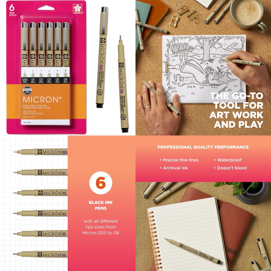 Archive Box Set - Pigma Micron Fineliner Pens with Archival