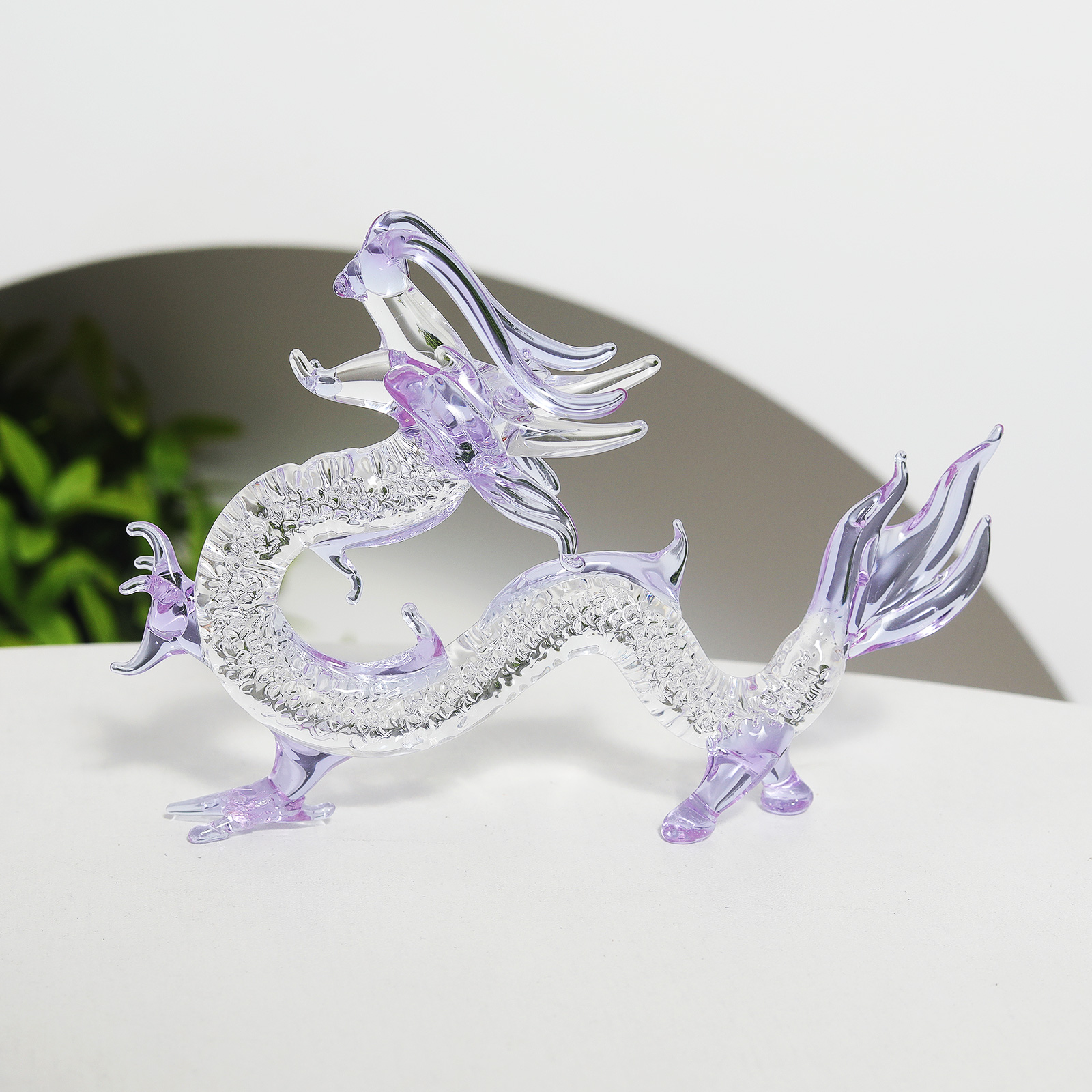 Book Weight Glass - Purple Crystal Dragon Figurine Collectible Hand