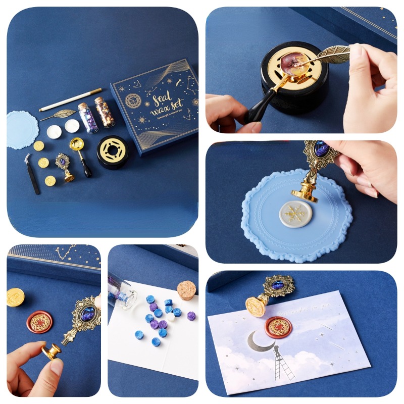 Wax Seal Stamp Set - Starry Fire Lacquer Stamp Set Envelope