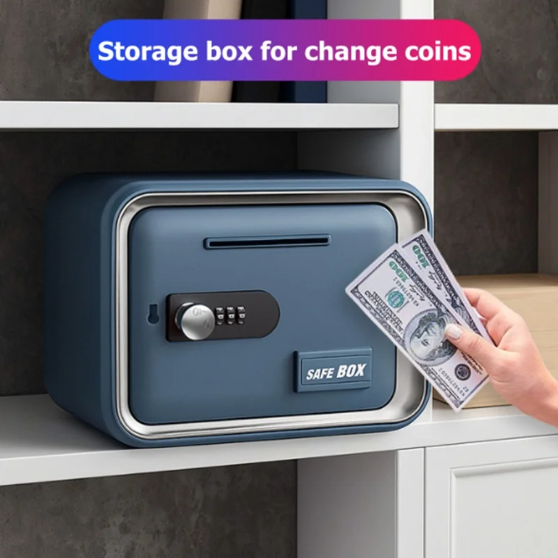 Card Index Box - 24x18x15cm Safe Box with Key Lock