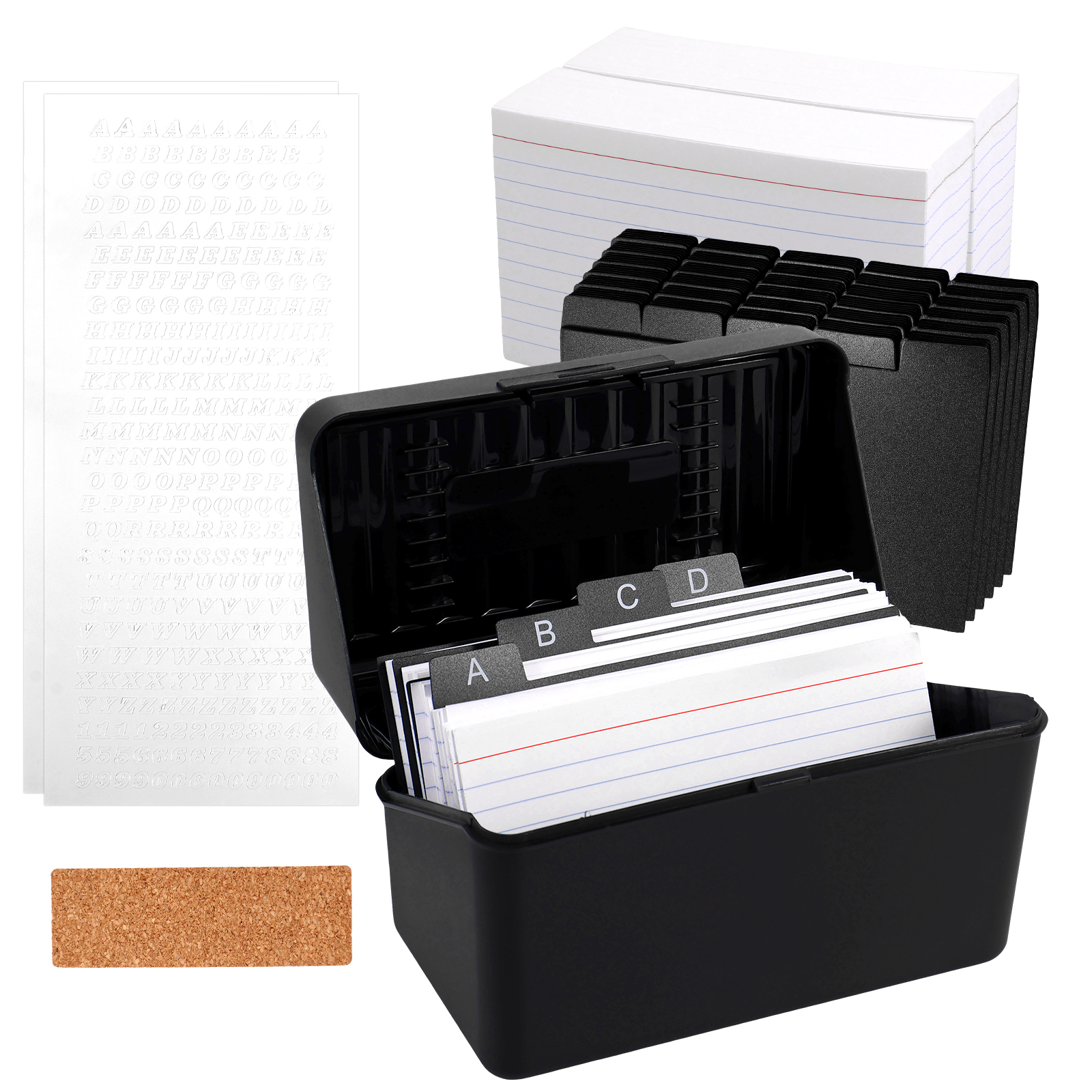 Card Index Box - 1 Set Index Card Organizer Box