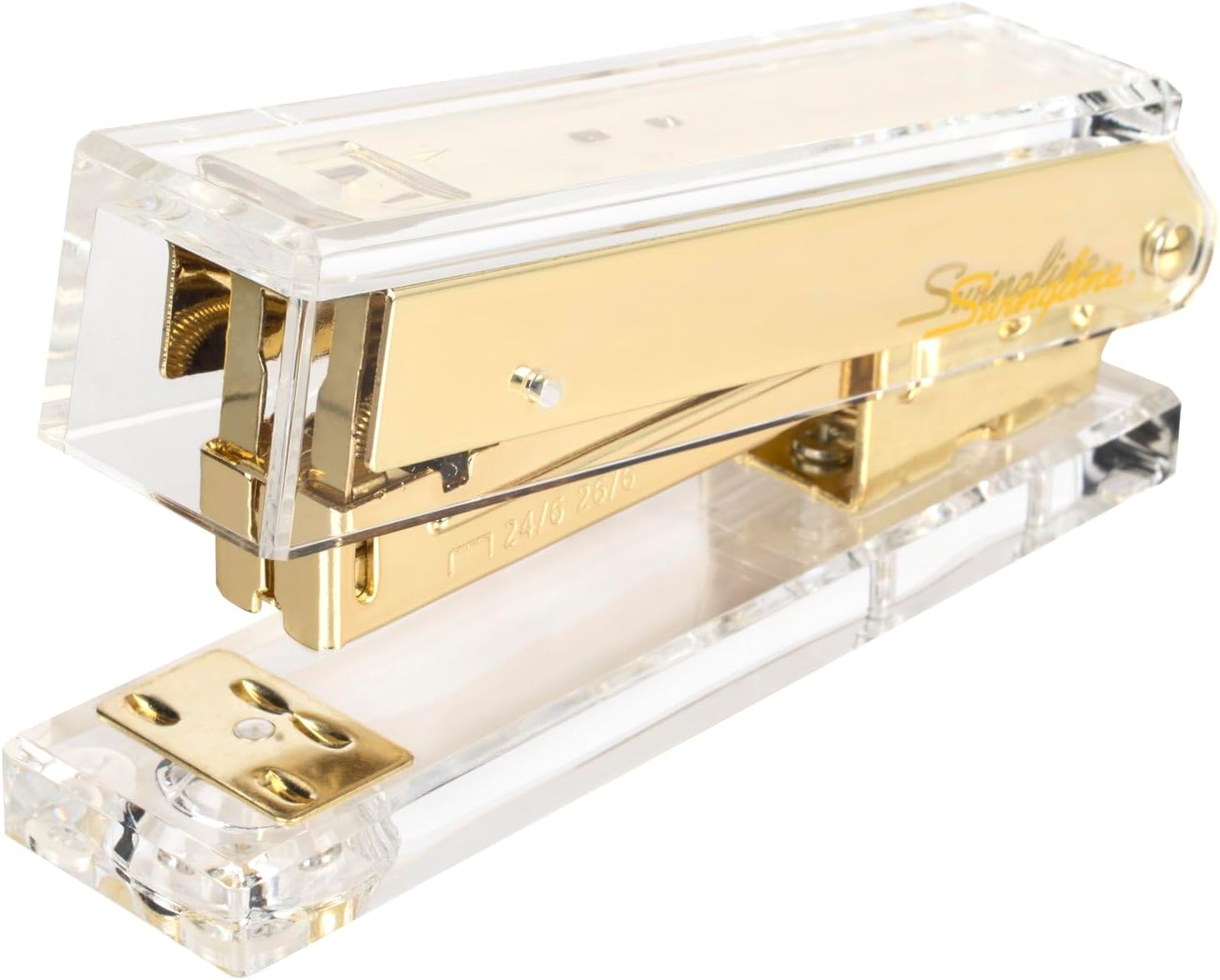 Stapler Half Strip - Clear Acrylic Gold Stapler, 20 Sheet