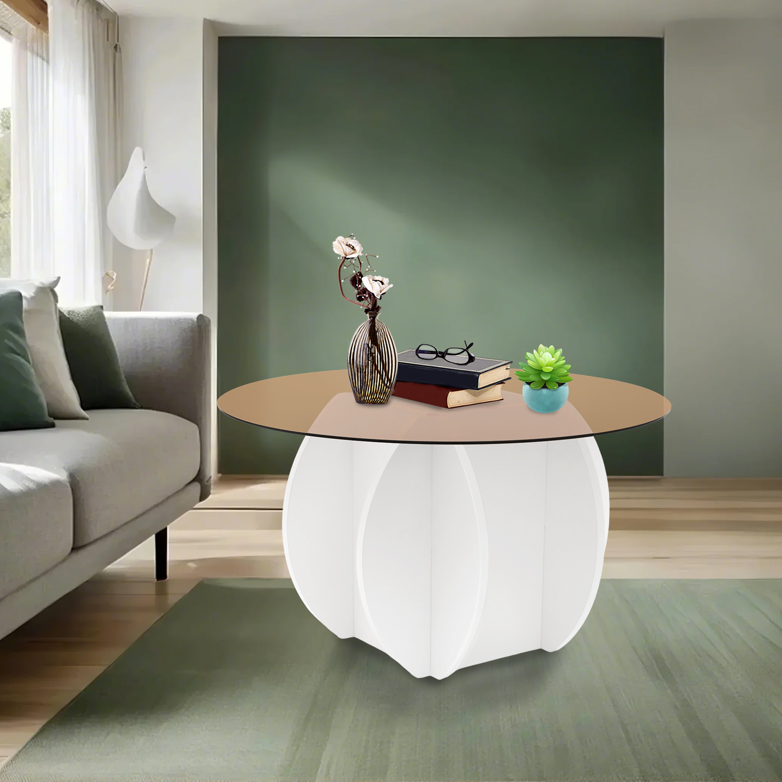 Modern Round Coffee Table 27.6 – Book Weight Glass Bewertung und Preis
