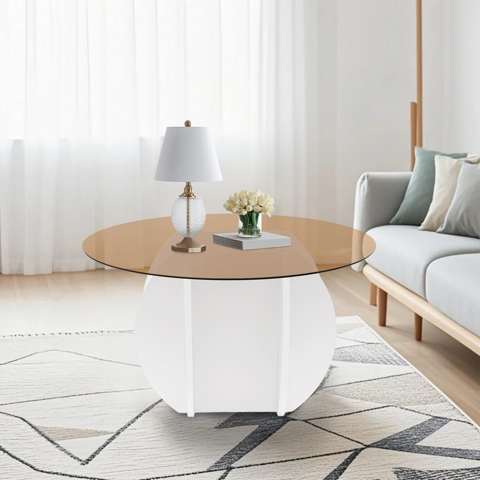 Modern Round Coffee Table 27.6 – Book Weight Glass Bewertung und Preis