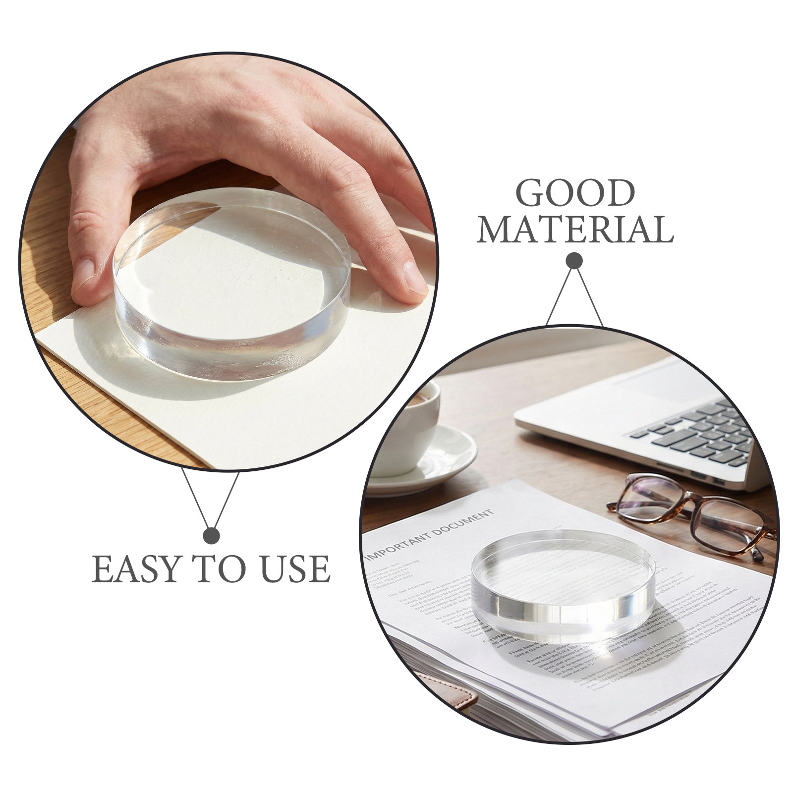3.15 Inch Round Clear Crystal  – Book Weight Glass Bewertung und Preis