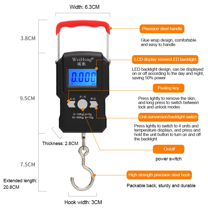 Portable Hanging Hook Scale 50 – Tape Dispenser Weighted Bewertung und Preis