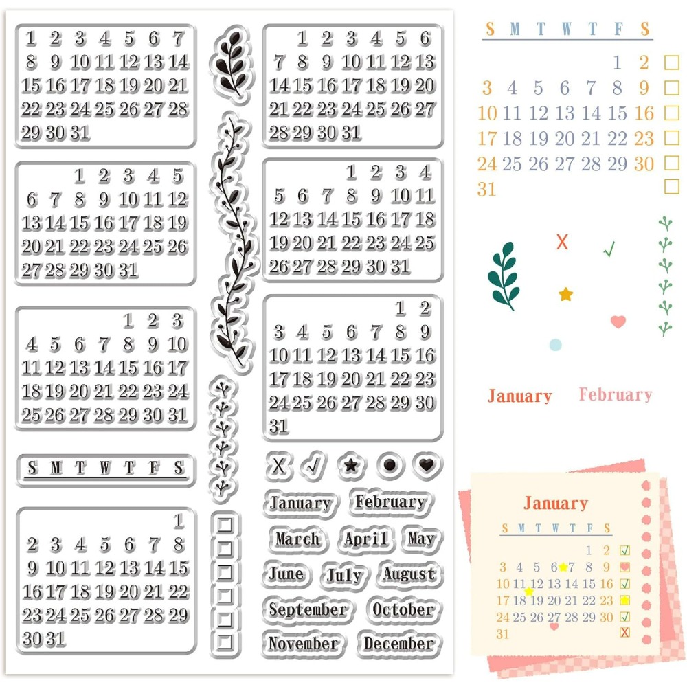 Calendar Clear Stamps Sheets R – Rubber Date Stamp Bewertung und Preis