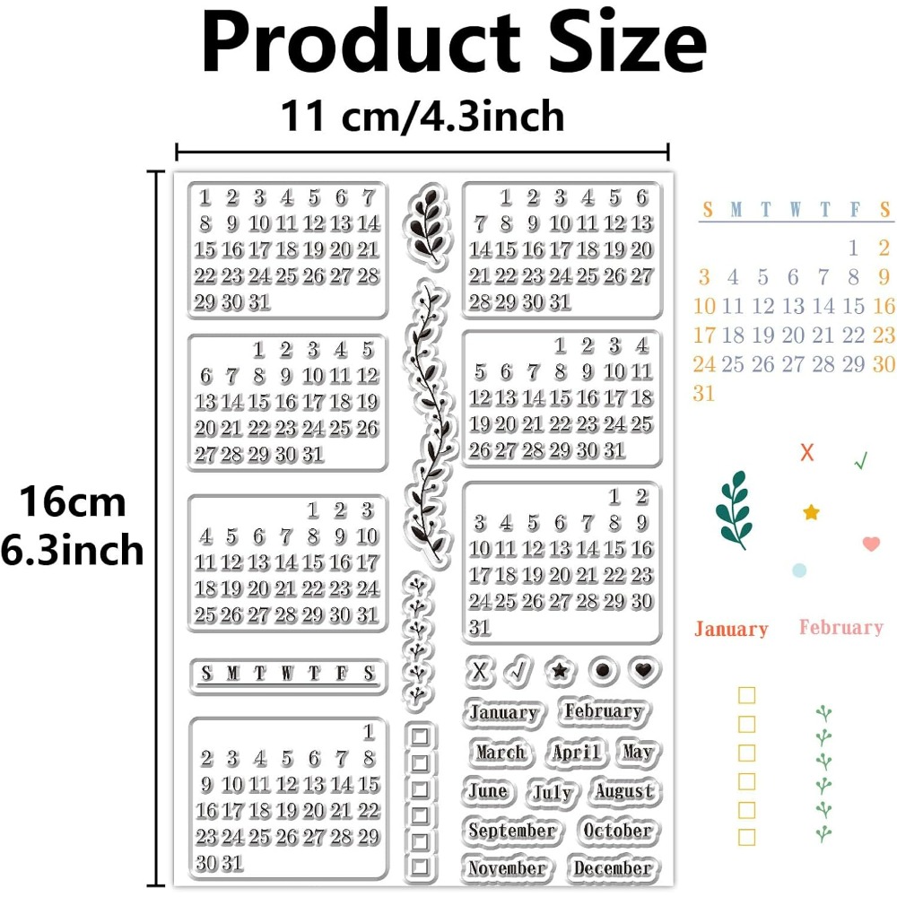 Calendar Clear Stamps Sheets R – Rubber Date Stamp Bewertung und Preis