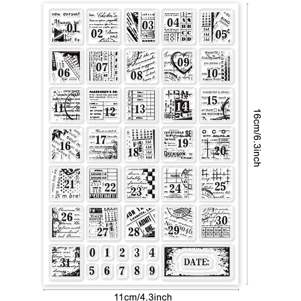 1Sheet Vintage Date Clear Stam – Rubber Date Stamp Bewertung und Preis