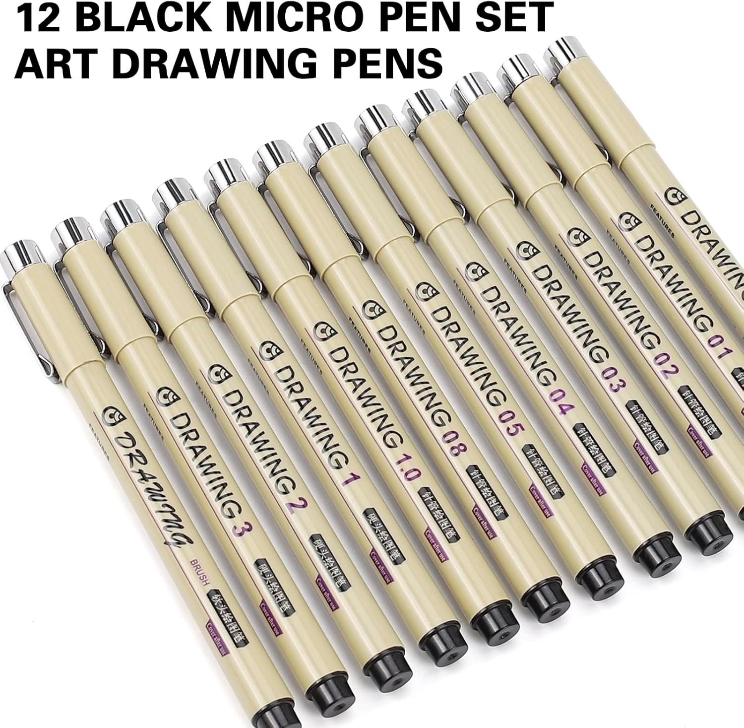 12 Black Fine Line Drawing Pen – Archive Box Set Bewertung und Preis
