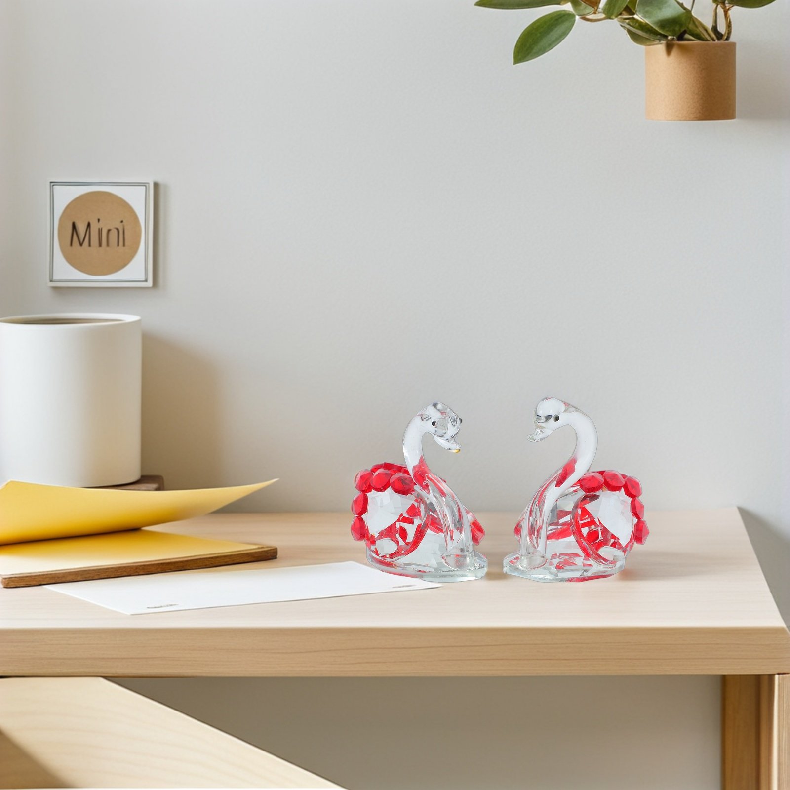 2Pcs Crystal Swan Decor Lover  – Paper Weight Crystal Bewertung und Preis