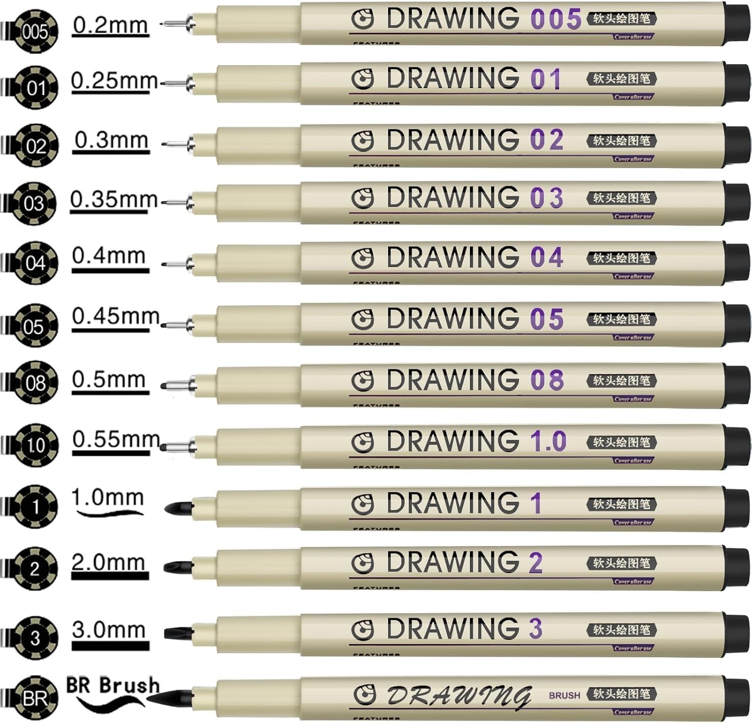 12 Black Micro Fineliner Drawi – Archive Box Set Bewertung und Preis