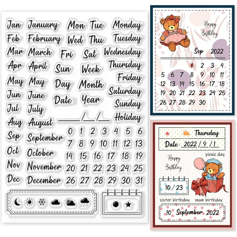 1PC 8.3x5.8in Calendar Clear S – Rubber Date Stamp Bewertung und Preis