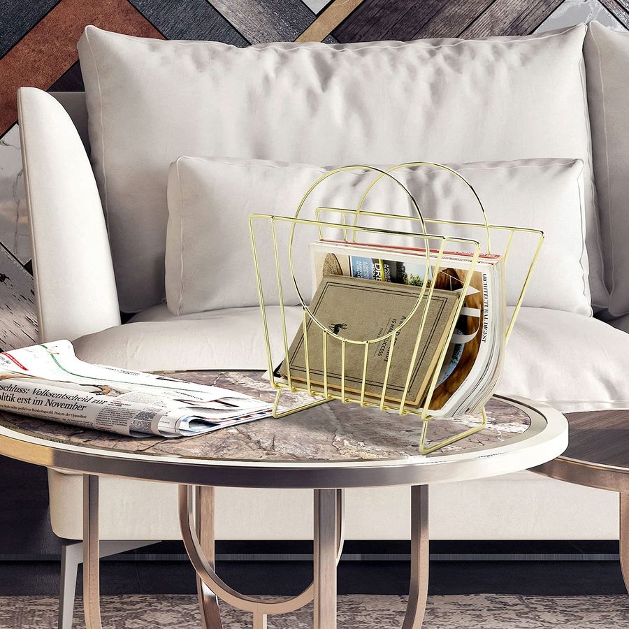 MidCentury Brass Plated Metal  – Magazine Holder Rack Bewertung und Preis