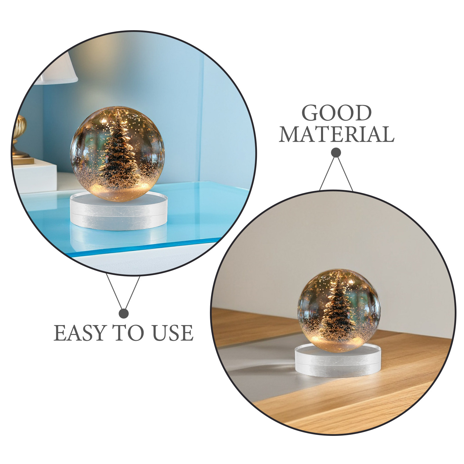 2Pcs Transparent Crystal Round – Paper Weight Crystal Bewertung und Preis