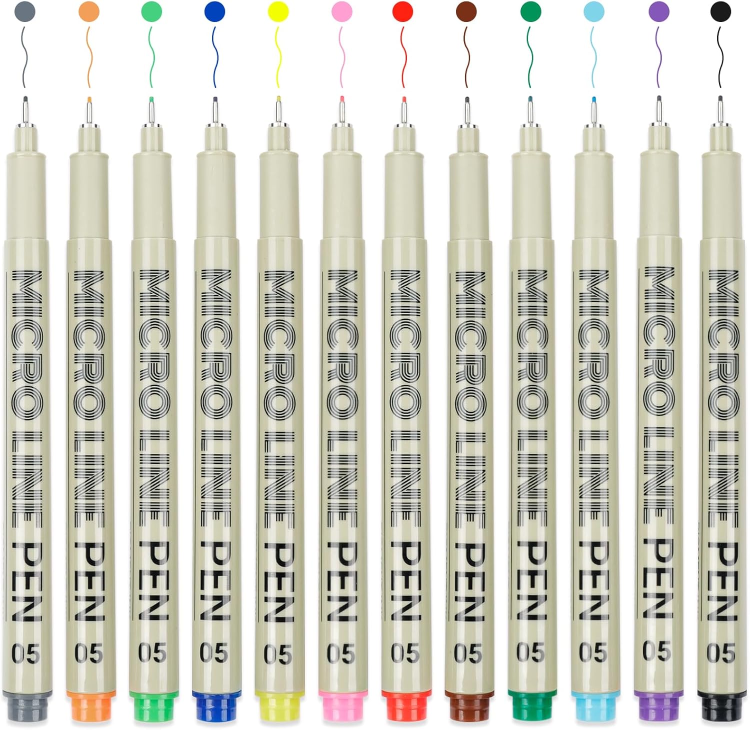 12 Colored Micro Pens 0.5mm, F – Archive Box Set Bewertung und Preis