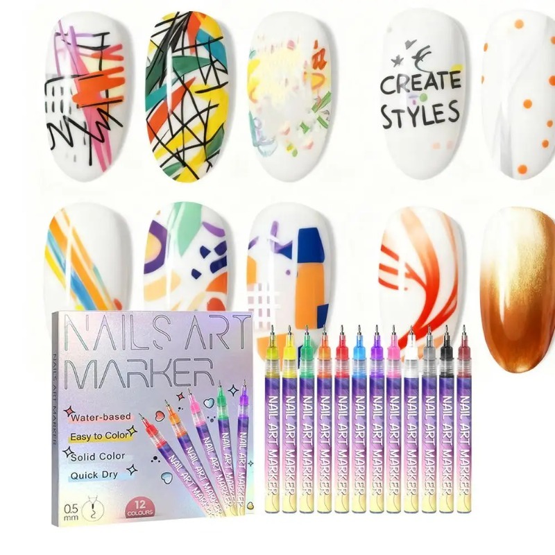 12Pcs/Set Multicolor Nail Art  – Correction Pen Fine Bewertung und Preis