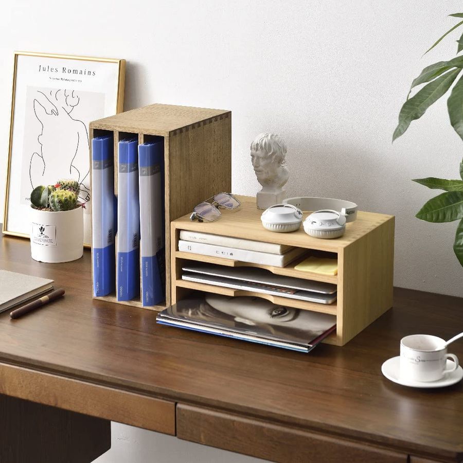 Wooden Desktop Organizer Paper – Magazine Holder Rack Bewertung und Preis