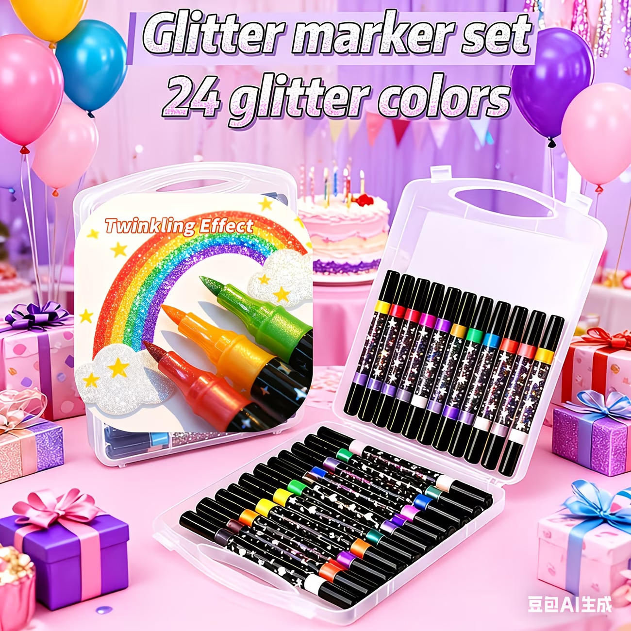 24 Colors Double Head Glitter  – Correction Pen Fine Bewertung und Preis
