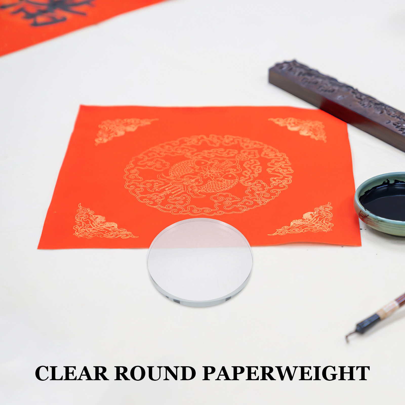 Heavy Round Glass Paperweight  – Book Weight Glass Bewertung und Preis