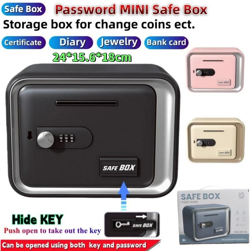 24x18x15cm Safe Box with Key L – Card Index Box Bewertung und Preis